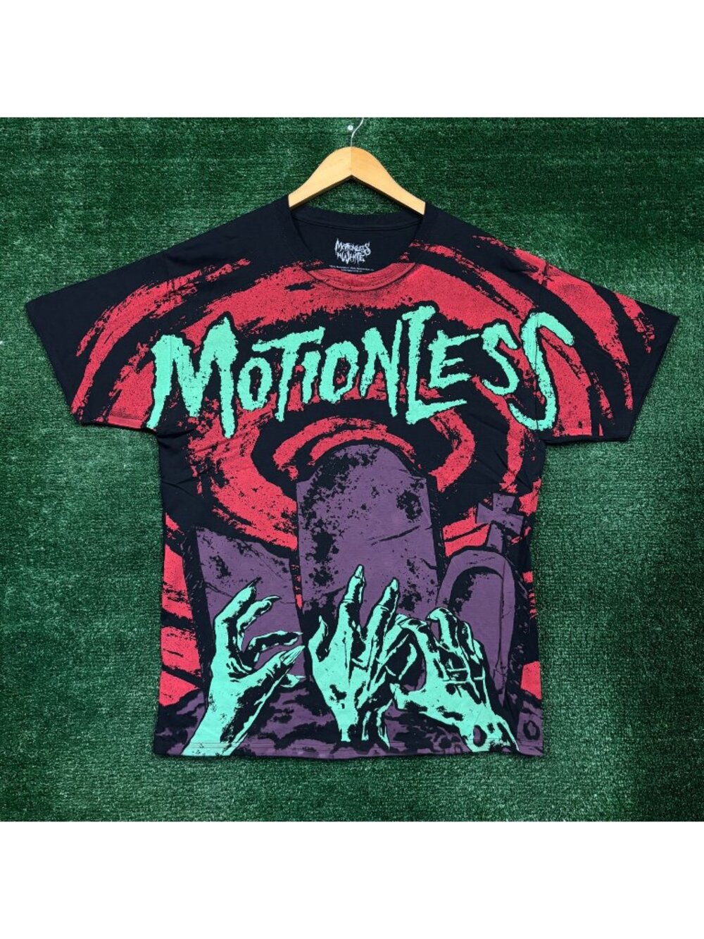 Motionless in White Graveyard Shift All Over Rock T-Shirt Size Large